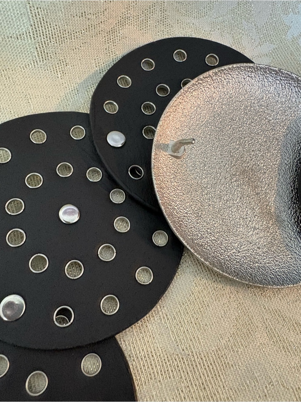 Black Disc Statement Belt with Silver Medallion - Picture 6 of 7